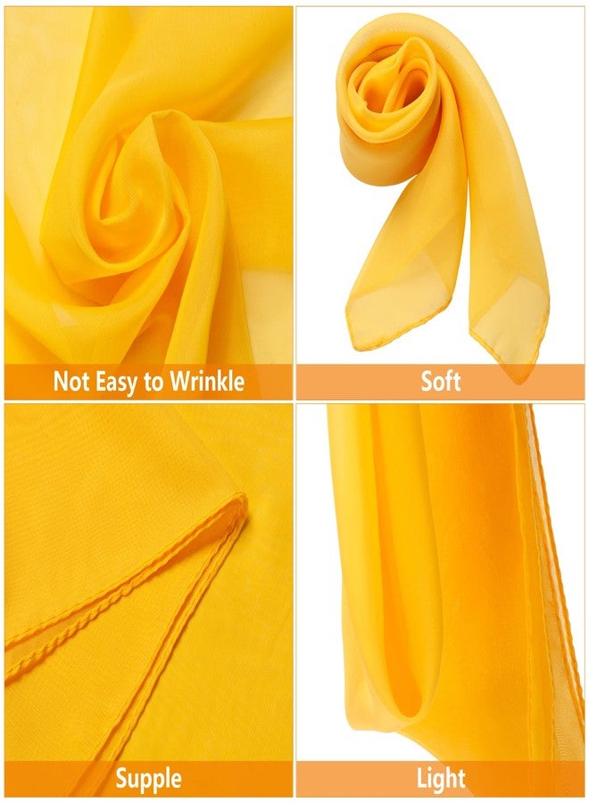 GHGMAO Chiffon Scarf Ribbon Neck Scarf Square Bandana Handkerchief for Halloween Men Women Costume Scarves Accessories (Yellow) - Image 5